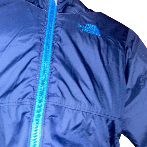 North face kids puff navy blue gray reversible coat toddler boys size 6 - Picture 6 of 7